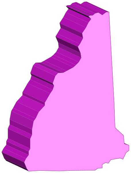 The image shows a stylized map of Maine with an overlay that appears to be pink ice cream cones on top of it.