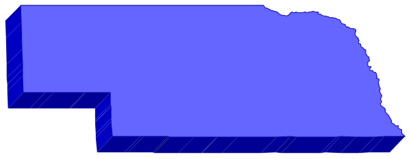 The image shows a blue map of an area with roads depicted as white lines on top of it against a grey background.