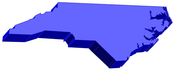 The image shows a stylized map of Virginia with blue shading on it against a grey background.