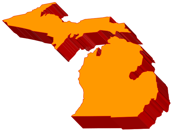 The image shows a stylized map of North America with an overlay that appears to be a topographical relief model in shades of orange and red on a dark background.