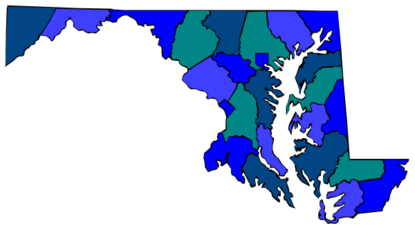 The image shows a map of an area with various regions highlighted by different shades of blue coloring; it appears to be overlaid on top of another layer that looks like satellite imagery showing landmasses and water bodies, possibly representing some form of data or analysis related to the areas shown.