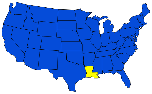 The map shows a blue outline of the United States with states highlighted; it is overlaid on top of an image that appears to be from space showing Earth's continents in black silhouette against white background, and there seems to be some text or numbers at bottom right corner but they are not legible.