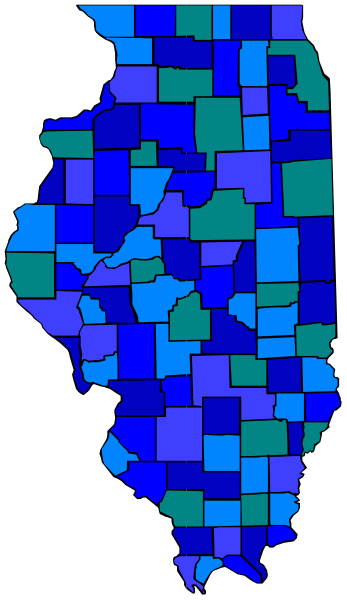 The image shows a stylized map of an area with blue shading indicating regions that have been highlighted for some purpose; there is no text present in this clip-art version.