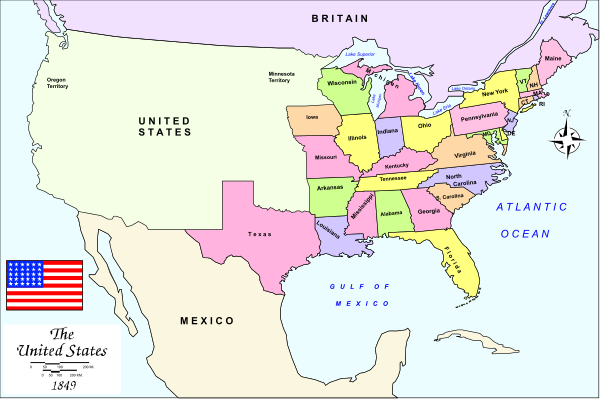 The map shows a section of the United States with states labeled; it includes Alaska at top right corner, Hawaii on bottom left, Florida in southeast region, California near Mexico border, New York to northeast, and other major U.S. cities like Chicago, Detroit, Minneapolis-St Paul, Denver, Dallas, Houston, San Antonio, Austin, Atlanta, Miami, Tampa Bay, Orlando, Jacksonville, Tallahassee, Pensacola, Birmingham, Montgomery, Mobile, Baton Rouge, New Orleans, Shreveport, Laf