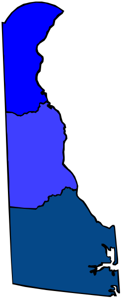 The image shows a map with two areas highlighted: blue for "North" and purple for "South."
