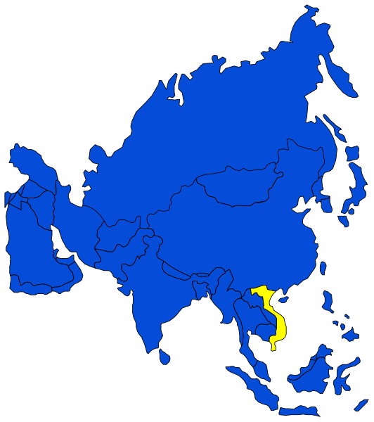 The map shows a blue outline of Russia with its neighboring countries labeled around it on a black background.