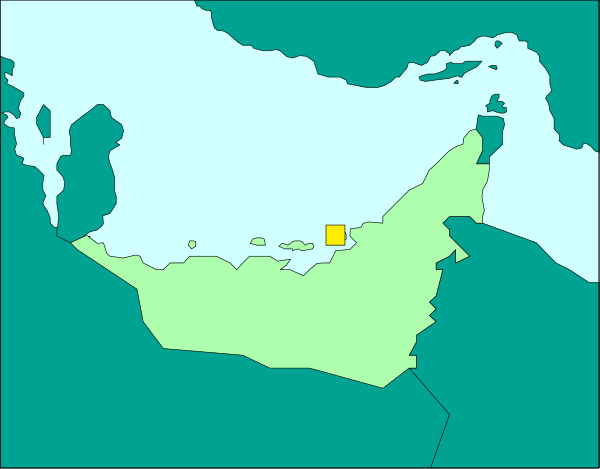 The map shows a country with two distinct regions: an island nation to its left and another landmass on its right side.