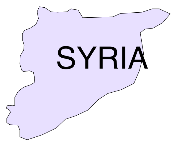 The map shows Syria with a label indicating it's location on Earth.
