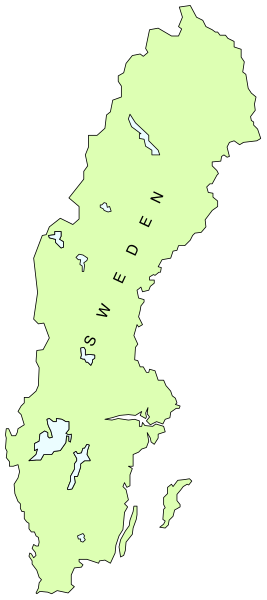 The map shows a stylized representation of Sweden with its capital Stockholm labeled as "Stockholm."