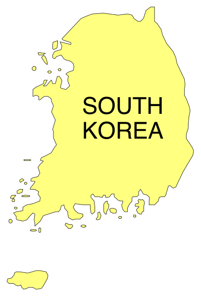 The image shows a stylized map of South Korea with its capital Seoul highlighted by an asterisk symbolizing it as important to note that this is just one small part of the country's geography, and there may be more details not visible in such a limited view.