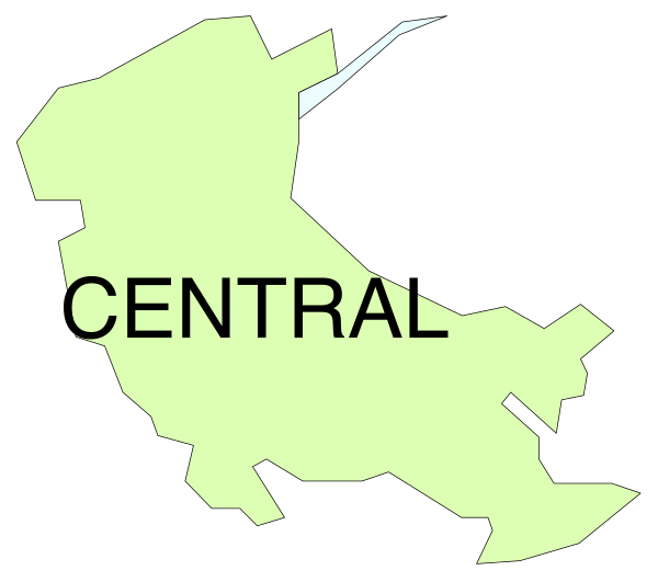 The image shows a map with two regions labeled "Central" on it; there is no text other than this labeling of one region as central.