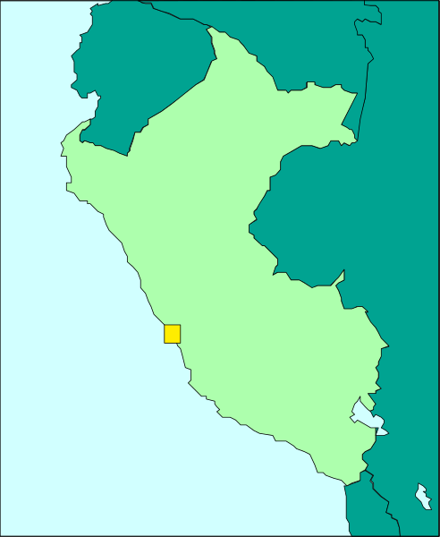 The map shows a stylized representation of South America with countries labeled; it is colored to indicate different regions within each country.