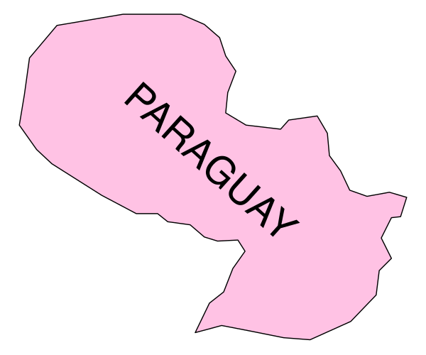 The image shows a map of Paraguay with text on it that reads "Paraguy."