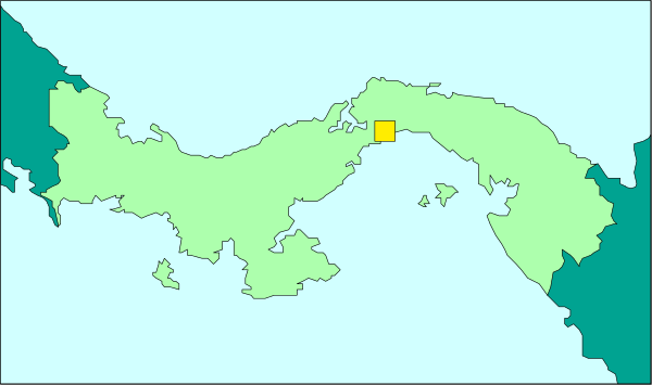 The map shows a country with an island labeled "Cuba" at its center, surrounded by water bodies that resemble oceans on all sides except for one where there is land connected to Cuba's coastline in green and blue tones against a light gray background.
