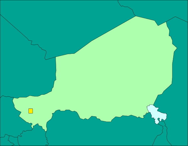 The map shows a country with its capital marked by an icon indicating it's the largest city within that region.