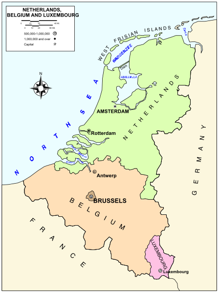 The map shows a section of Europe with country names such as Belgium, Netherlands, France, Germany, Luxembourg, Spain, Andorra, Monaco, Switzerland, Austria, Liechtenstein, Italy, Slovenia and Croatia labeled on it.