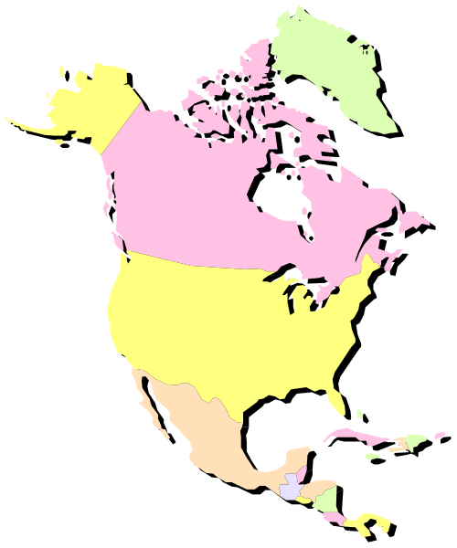 The map shows a stylized representation of North America with Canada highlighted by coloring different provinces; it is presented in an educational format to illustrate geography for children learning about countries on our planet.