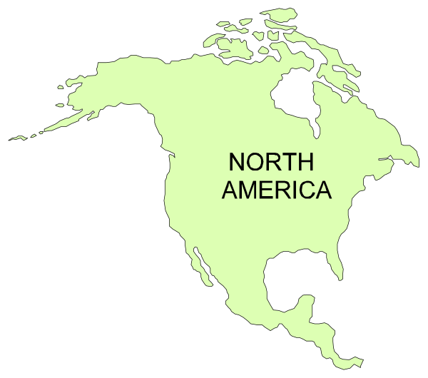 The map shows North America with a focus on Canada labeled as "North america."