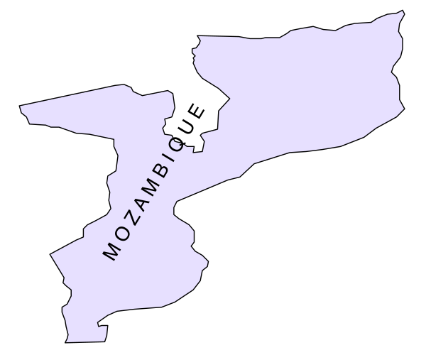The map shows a region with borders labeled "Mozambique" on it.