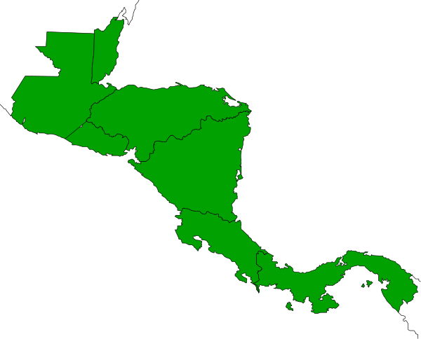The map shows a stylized representation of South America with countries highlighted by color; it is overlaid on top of an image that appears to be from space showing Earth's continents in shades of blue and green, indicating landmasses and water bodies respectively.