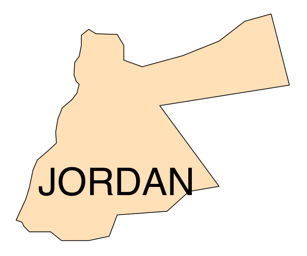 The image shows a map of Jordan with text overlaying it that reads "JORDAN JORDAN".