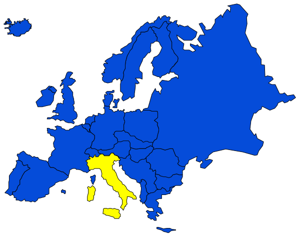 The map shows Europe with a focus on France highlighted by yellow squares; it is overlaid onto an Earth globe background in shades of blue-gray tones.
