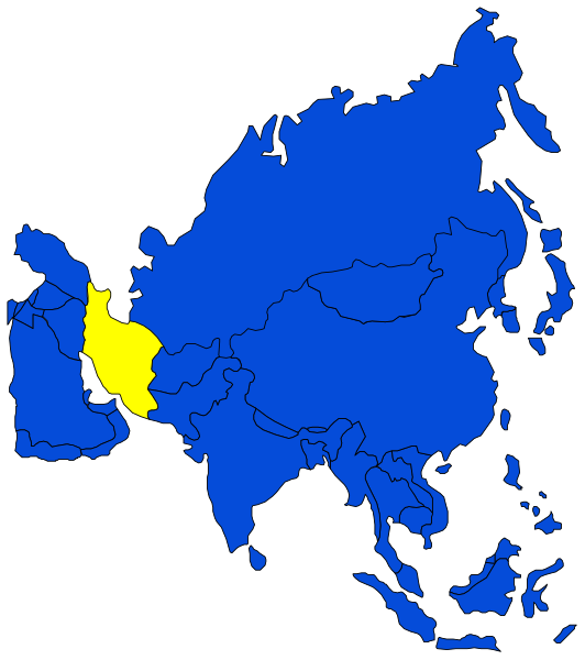 The map shows a stylized representation of Europe with various countries labeled; it is colored blue to represent water bodies such as oceans and seas.