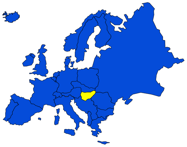 The map shows Europe with a focus on Germany labeled as "Yellow."
