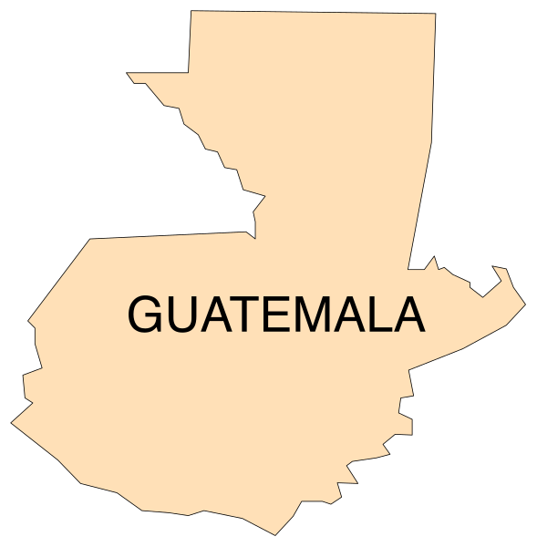The map shows a region labeled "GUATEMALA" with an area highlighted by dashed lines within it.