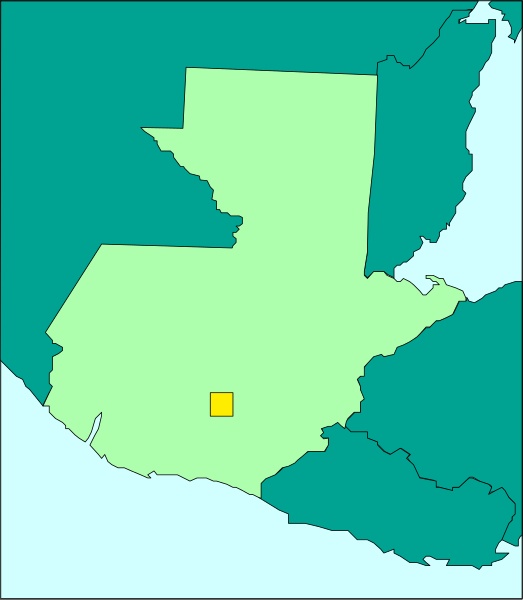 The map shows a state with its capital highlighted by color coding on top of it.