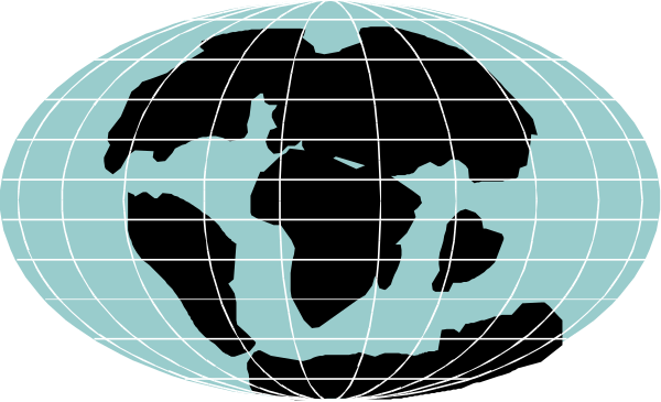 The image shows a stylized representation of Earth with two continents visible: North America on top left corner and Africa in bottom right corner.