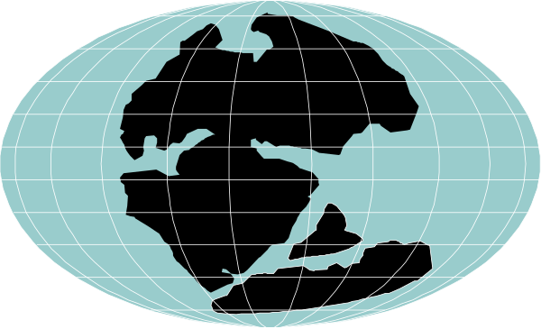 The image shows a stylized world map with two continents highlighted: North America on top of Europe.