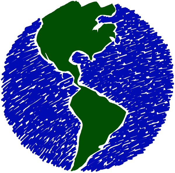The image shows a stylized representation of Earth with two distinct halves: half is blue indicating water bodies like oceans while the other represents landmasses in green coloring.
