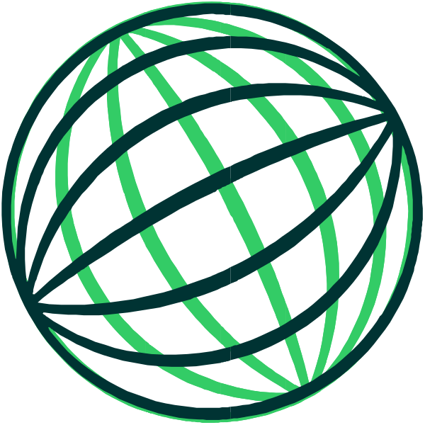 The image shows two interconnected circles with a green outline against a black background.