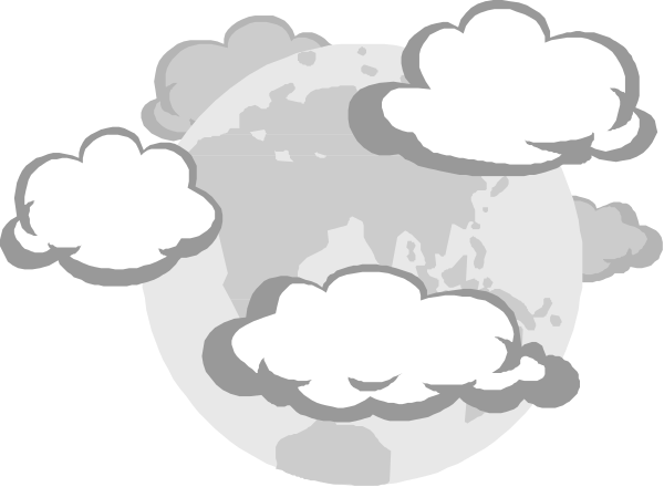 The image shows a stylized depiction of Earth with clouds around it at nighttime, suggesting an artistic representation rather than realistic portrayal.