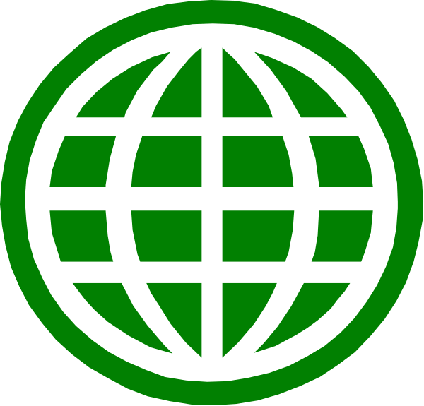 The image shows a green globe with latitude lines on it next to two black circles that resemble eyes within an outline of what appears to be a stylized human head.