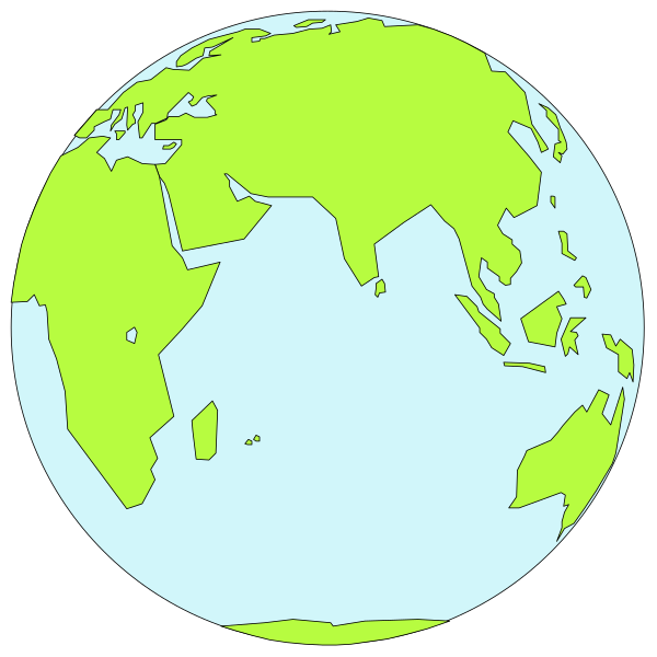 The image shows two identical illustrations of a stylized globe with landmasses colored green and blue oceans in white against an outer space background that is black at one end transitioning to light gray as it extends towards both ends, suggesting stars or celestial bodies; the style appears cartoonish.