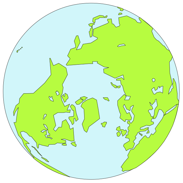 The image shows two stylized representations of Earth with different landmasses highlighted: on top is a green map showing North America; below it is an orange one highlighting Europe.