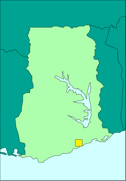 The map shows a stylized representation of an island with two distinct regions: green for landmasses and blue for water bodies; there is no text present in this image to provide additional context about its location, scale, etc., but it appears to be a simplified geographical illustration rather than a detailed topographic or thematic map.