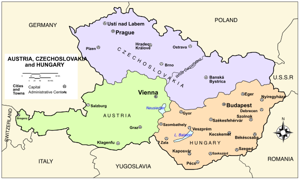 The map shows a region with various countries labeled on it; there's also an overlaid text that reads "Austria" in one corner of the image.