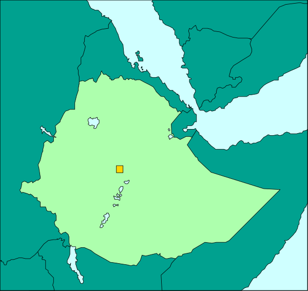 The map shows a country with its capital marked by an icon on it; there is no text present within this small clip-art image to provide additional context about what's depicted in terms of objects, people, animals, actions, and setting beyond that provided above.