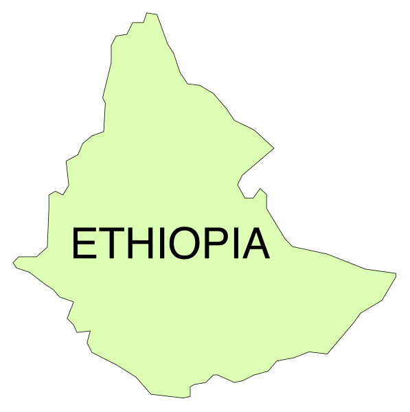 The image shows two maps of Ethiopia side by side with a word "Ethiops" written on each map in black text at their respective top corners.