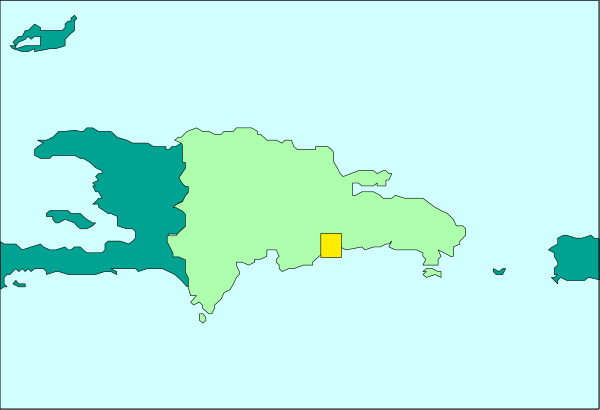 The map shows a stylized representation of an island with different colored areas indicating various regions within it; there is no text present in this image to provide additional context about its content.