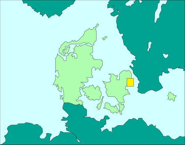 The map shows a European country with various regions highlighted by different shades of green and yellow on an overlay grid background.