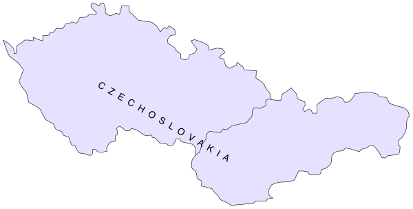 The map shows a stylized representation of Europe with country names labeled on it; specifically highlighted is Poland (Polska) in purple coloring.