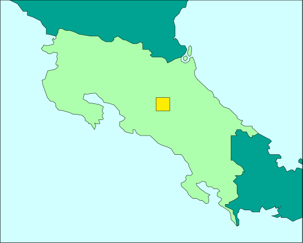 The map shows a region with various states labeled on it; there's an area highlighted by yellow coloring within this larger geographic context.