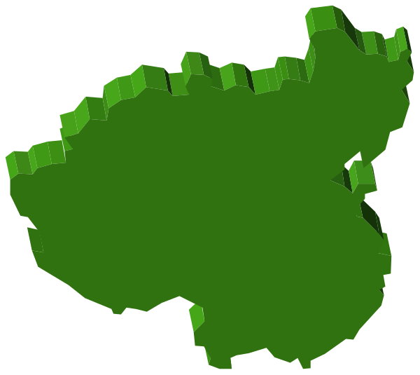 The image shows a stylized map with two distinct regions: green for Iran (Persia) on its left side and white for Iraq to its right.