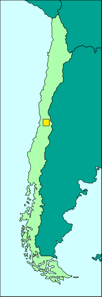 The map shows a country with its capital highlighted by yellow dot on it.