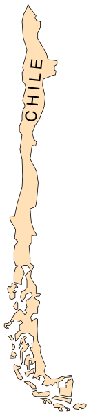 The image shows a map of Chile with its capital Santiago labeled on it.