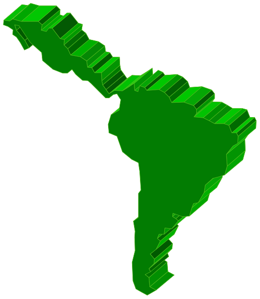 The image shows a stylized map of South America with Brazil highlighted prominently at its center.